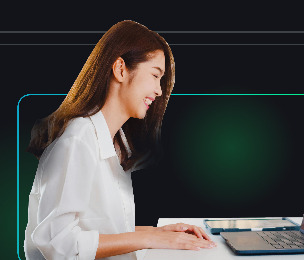 Person on a video call using Enlive